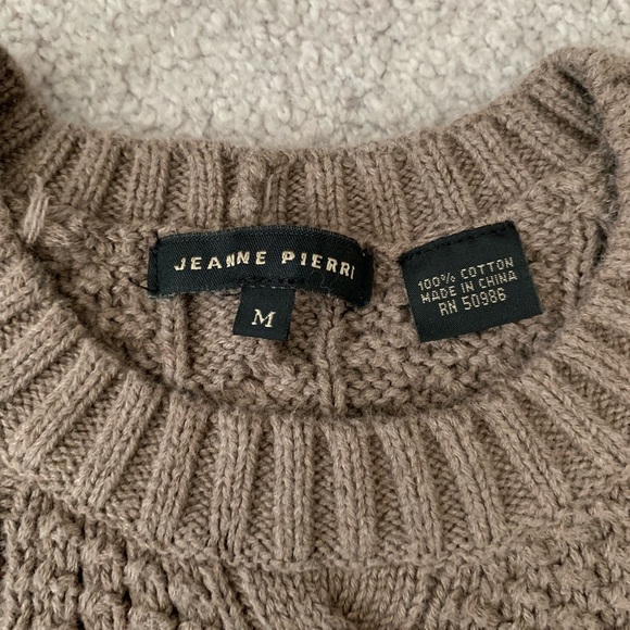 Taupe A Line Cable Knit Sweater - Picture 4 of 4